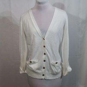 EUC Lauren Ralph Lauren White Cardigan Medium